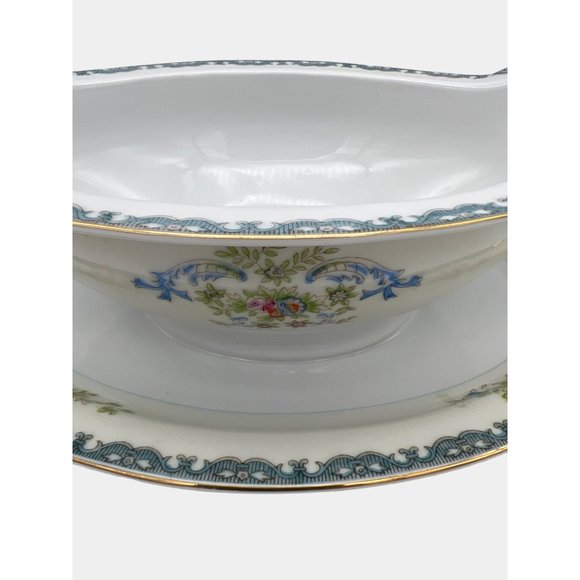 Empress China EMP47 Gravy Boat w/ Underplate Japan Hand Painted Floral Pattern - Picture 2 of 6